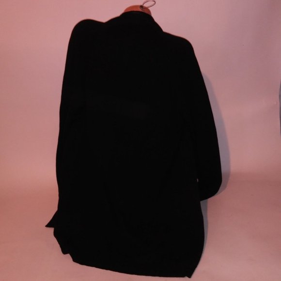 Chicos Sweater Womens Size 2 Medium 12 Black Solid Draped Look Long Sleeve Jacke - Picture 12 of 16